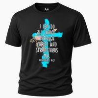 I Can Do All Things Through Christ Philippians 4:13 Bible Verse Cooling Performance Crew T-Shirt