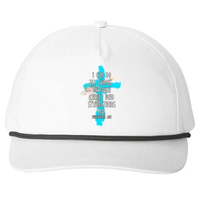 I Can Do All Things Through Christ Philippians 4:13 Bible Verse Snapback Five-Panel Rope Hat