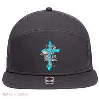 I Can Do All Things Through Christ Philippians 4:13 Bible Verse 7 Panel Mesh Trucker Snapback Hat