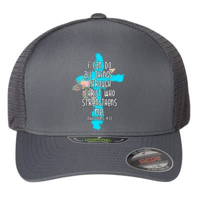 I Can Do All Things Through Christ Philippians 4:13 Bible Verse Flexfit Unipanel Trucker Cap