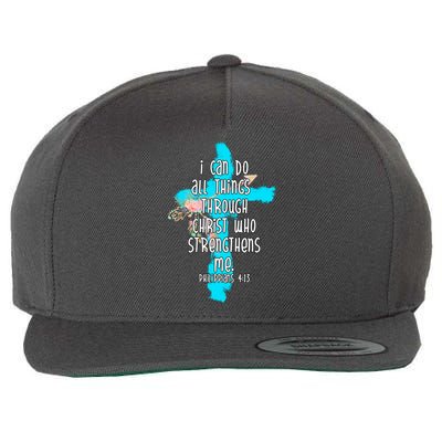 I Can Do All Things Through Christ Philippians 4:13 Bible Verse Wool Snapback Cap