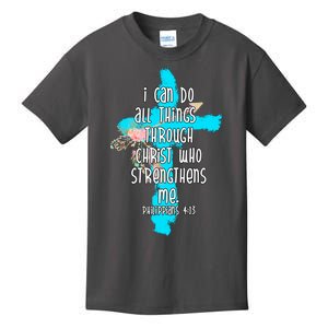 I Can Do All Things Through Christ Philippians 4:13 Bible Verse Kids T-Shirt