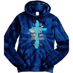 I Can Do All Things Through Christ Philippians 4:13 Bible Verse Tie Dye Hoodie