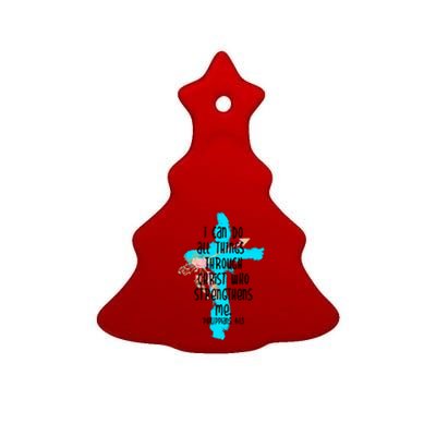 I Can Do All Things Through Christ Philippians 4:13 Bible Verse Ceramic Tree Ornament