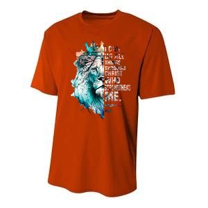 I Can Do All Things Through Christ Lion Faith Christian Performance Sprint T-Shirt