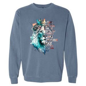 I Can Do All Things Through Christ Lion Faith Christian Garment-Dyed Sweatshirt