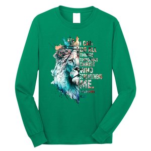 I Can Do All Things Through Christ Lion Faith Christian Long Sleeve Shirt