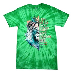 I Can Do All Things Through Christ Lion Faith Christian Tie-Dye T-Shirt