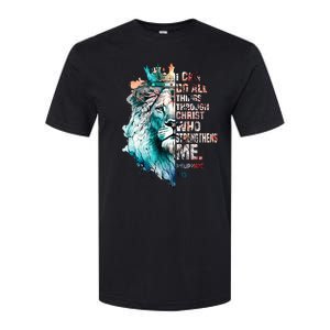 I Can Do All Things Through Christ Lion Faith Christian Softstyle CVC T-Shirt