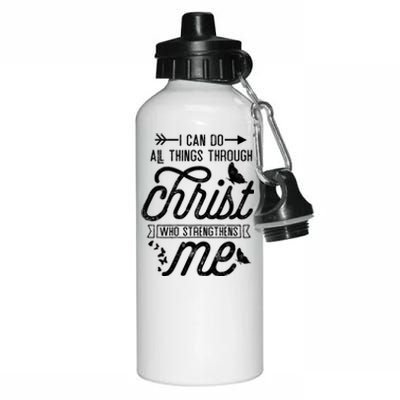 I Can Do All Things Through Christ Butterfly Art Religious Gift Aluminum Water Bottle