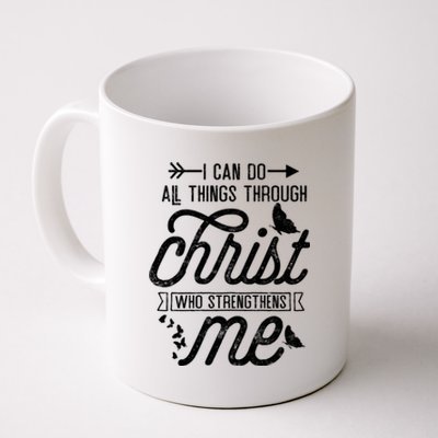 I Can Do All Things Through Christ Butterfly Art Religious Gift Coffee Mug