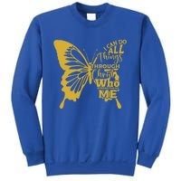 I Can Do All Things Through Christ Butterfly Art Religious Gift Sweatshirt