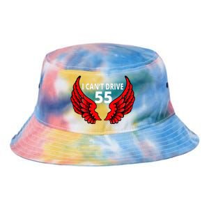 I Cant Drive 55 Funny Gift Angel Wings Side Logo Tie Dye Newport Bucket Hat