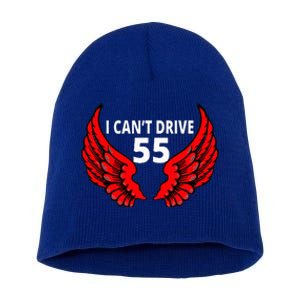 I Cant Drive 55 Funny Gift Angel Wings Side Logo Short Acrylic Beanie