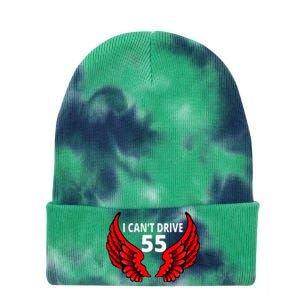 I Cant Drive 55 Funny Gift Angel Wings Side Logo Tie Dye 12in Knit Beanie