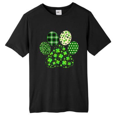 Irish Cute Dog Paw Clovers St Patricks Day Lucky Shamrock Tall Fusion ChromaSoft Performance T-Shirt