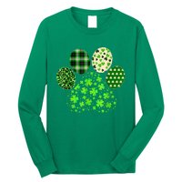 Irish Cute Dog Paw Clovers St Patricks Day Lucky Shamrock Long Sleeve Shirt