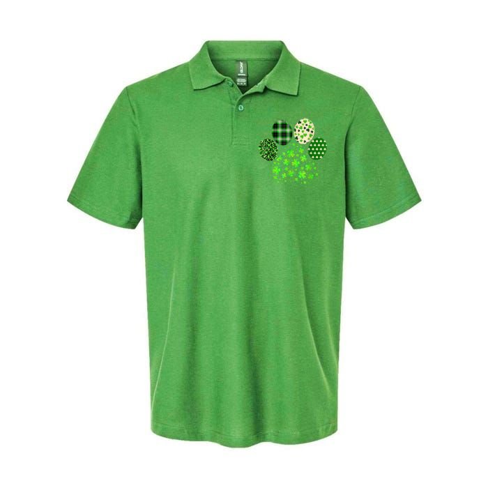 Irish Cute Dog Paw Clovers St Patricks Day Lucky Shamrock Softstyle Adult Sport Polo