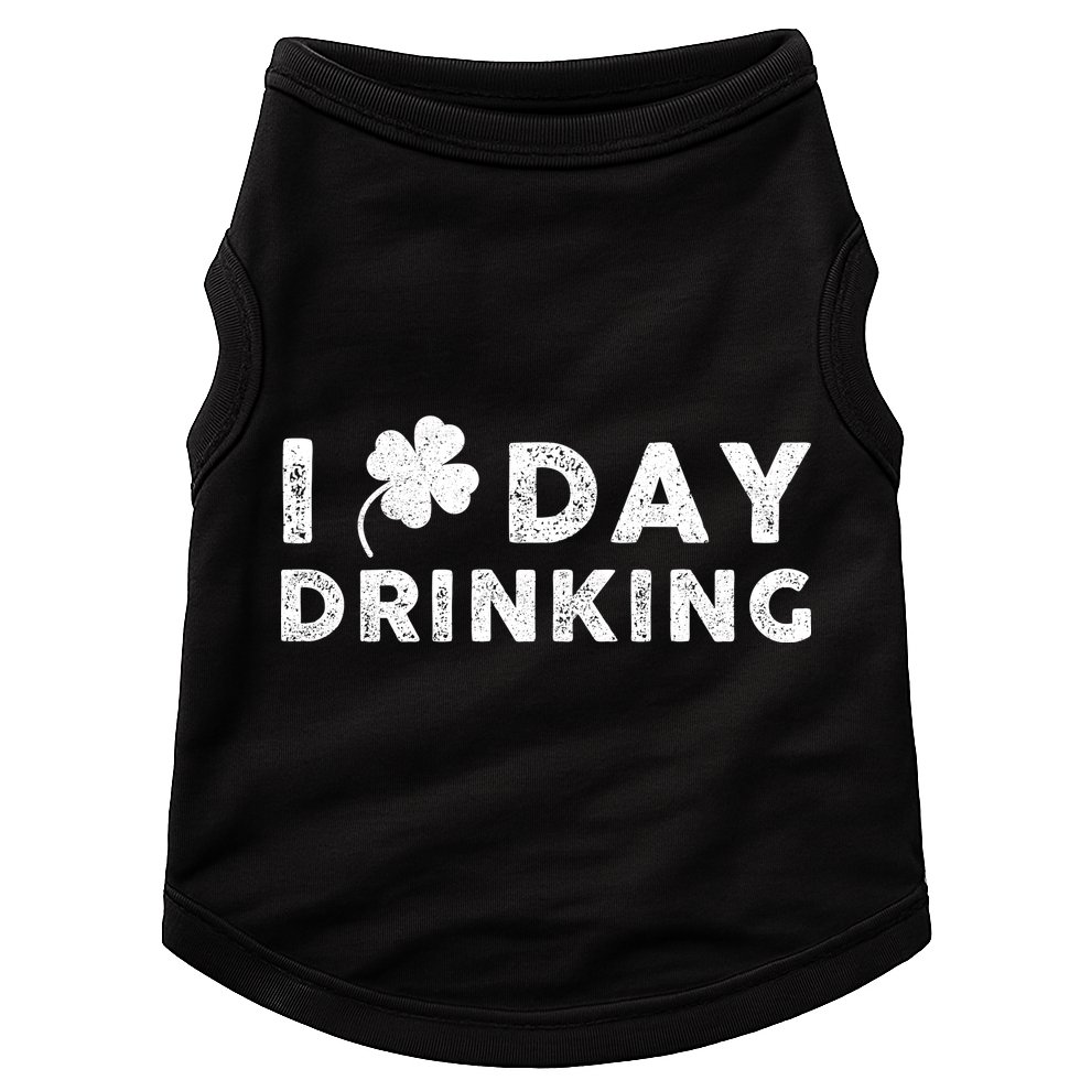 I Clover Day Drinking St Patrick Day Funny Doggie Tank