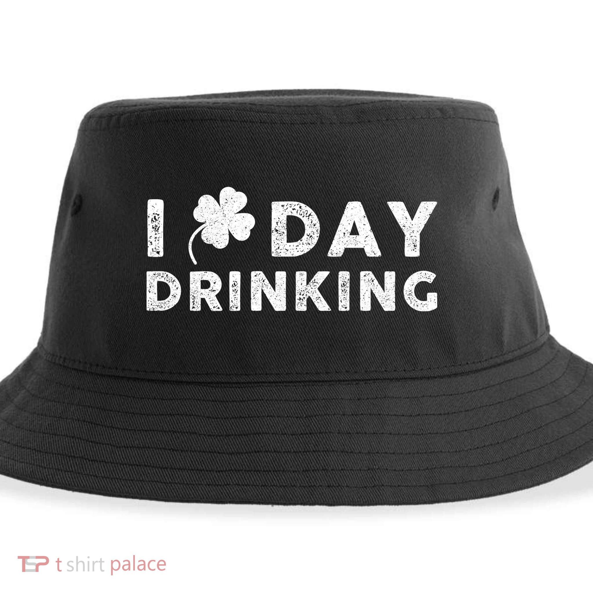 I Clover Day Drinking St Patrick Day Funny Sustainable Bucket Hat
