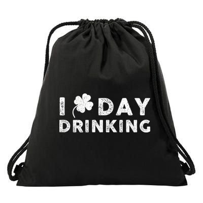 I Clover Day Drinking St Patrick Day Funny Drawstring Bag