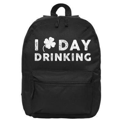 I Clover Day Drinking St Patrick Day Funny 16 in Basic Backpack