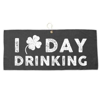 I Clover Day Drinking St Patrick Day Funny Large Microfiber Waffle Golf Towel