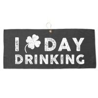 I Clover Day Drinking St Patrick Day Funny Large Microfiber Waffle Golf Towel