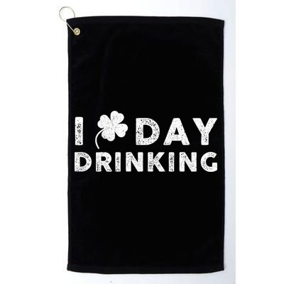 I Clover Day Drinking St Patrick Day Funny Golf Towel