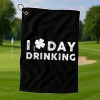 I Clover Day Drinking St Patrick Day Funny Golf Towel