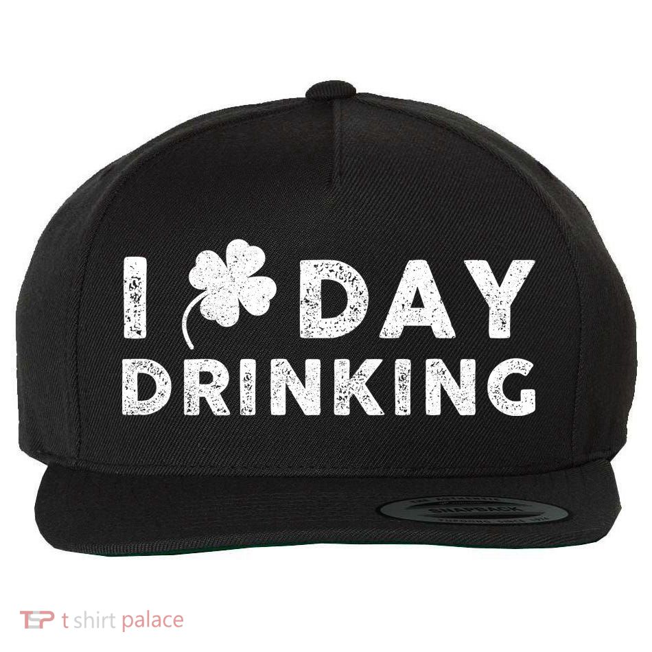 I Clover Day Drinking St Patrick Day Funny Wool Snapback Cap