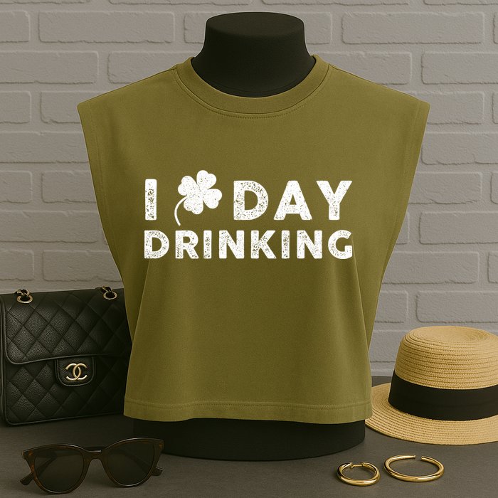 I Clover Day Drinking St Patrick Day Funny Garment-Dyed Women's Muscle Tee
