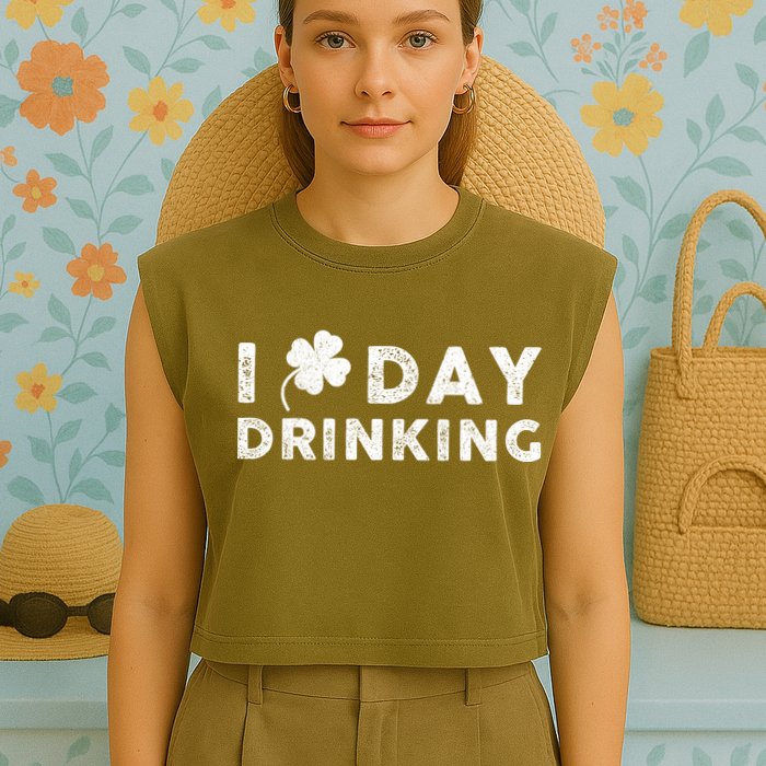 I Clover Day Drinking St Patrick Day Funny Garment-Dyed Women's Muscle Tee