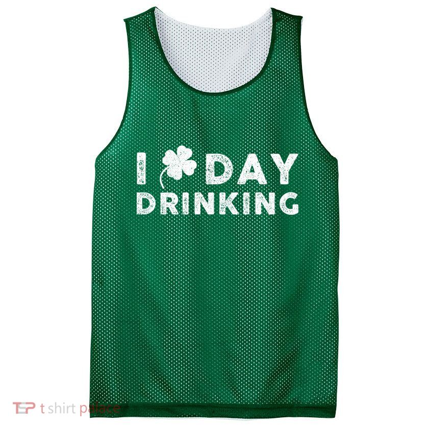 I Clover Day Drinking St Patrick Day Funny Mesh Reversible Basketball Jersey Tank