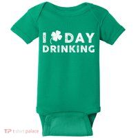 I Clover Day Drinking St Patrick Day Funny Baby Bodysuit