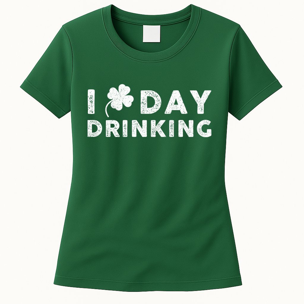 I Clover Day Drinking St Patrick Day Funny Womens T-Shirt