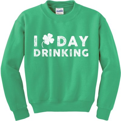I Clover Day Drinking St Patrick Day Funny Kids Sweatshirt