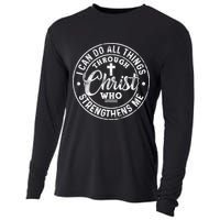 I Can Do All Things Through Christ Butterfly Art Religious Gift Cooling Performance Long Sleeve Crew