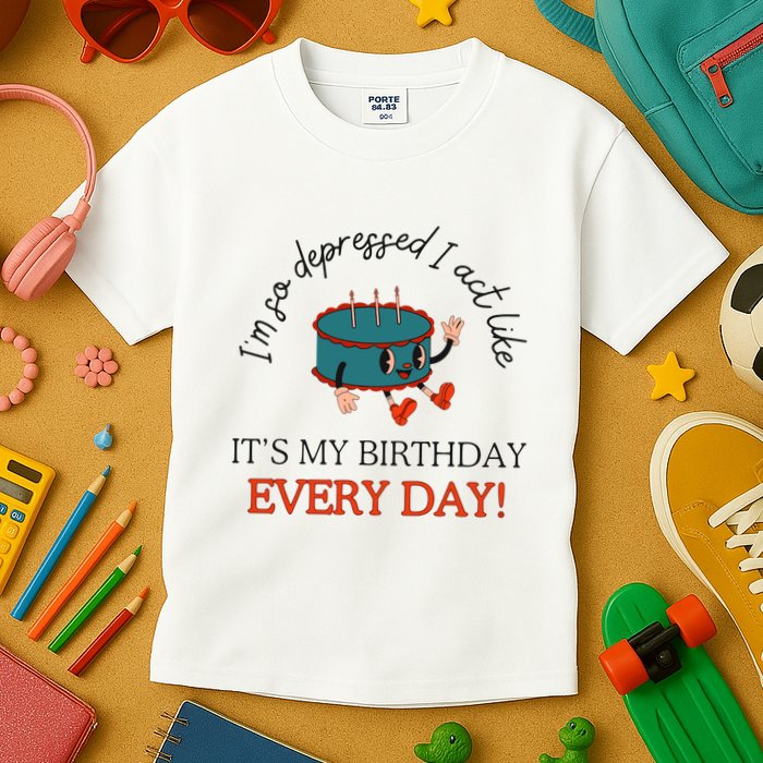 I Can Do It With A Broken Heart IM So Depressed Act Like ItS My Birthday Every Kids T-Shirt