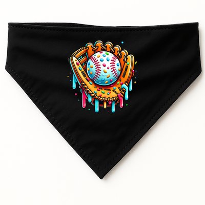 Ice Cream Drip Baseball Stuff Baseball Drip For Boy Graphic  USA-Made Doggie Bandana