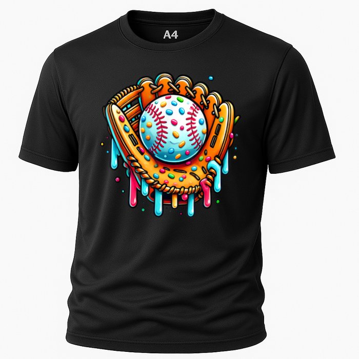 Ice Cream Drip Baseball Stuff Baseball Drip For Boy Graphic  Cooling Performance Crew T-Shirt