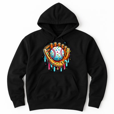 Ice Cream Drip Baseball Stuff Baseball Drip For Boy Graphic  Hoodie