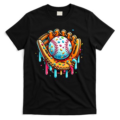 Ice Cream Drip Baseball Stuff Baseball Drip For Boy Graphic  T-Shirt