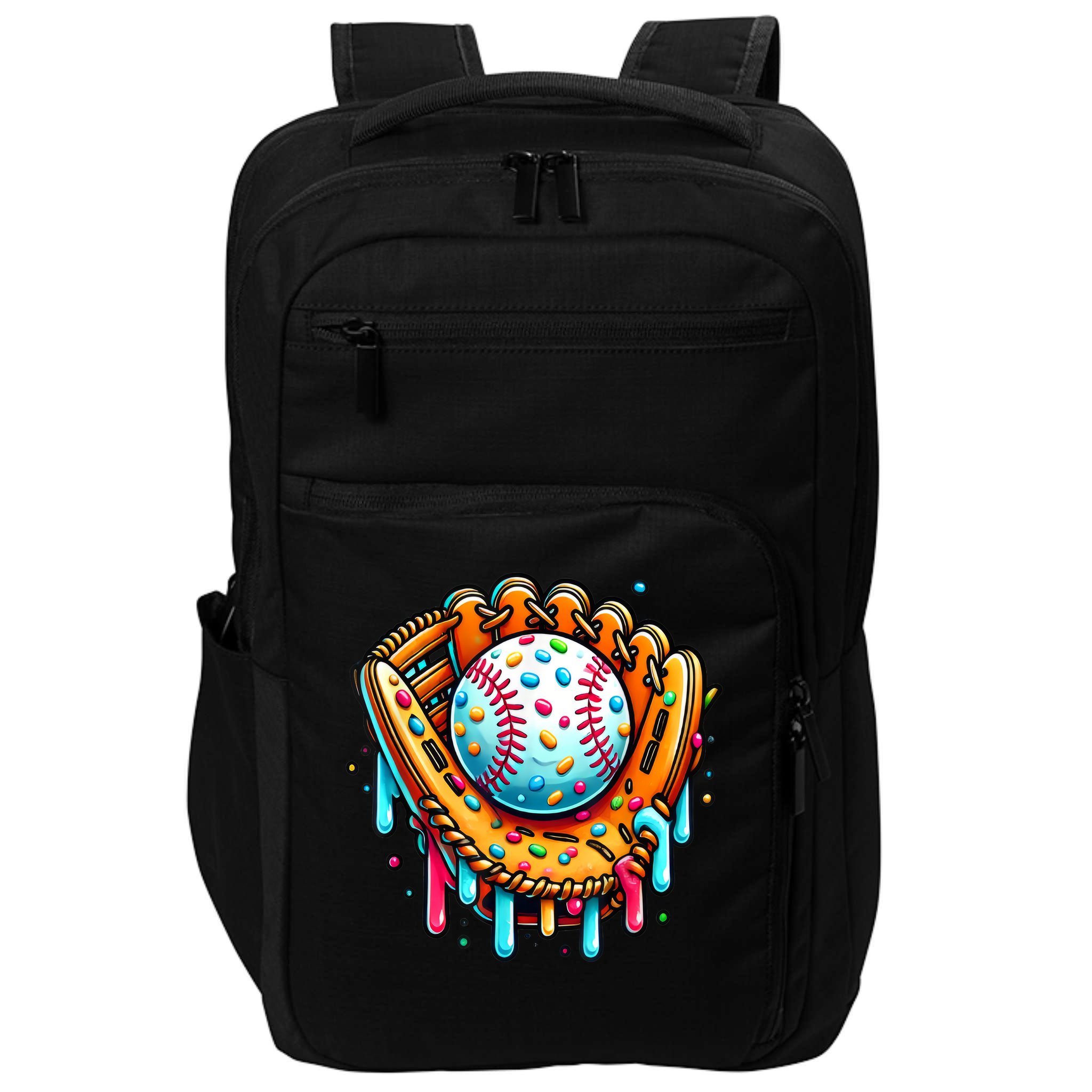 Ice Cream Drip Baseball Stuff Baseball Drip For Boy Graphic  Impact Tech Backpack