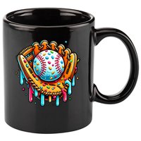 Ice Cream Drip Baseball Stuff Baseball Drip For Boy Graphic  11oz C Handle Ceramic Mug