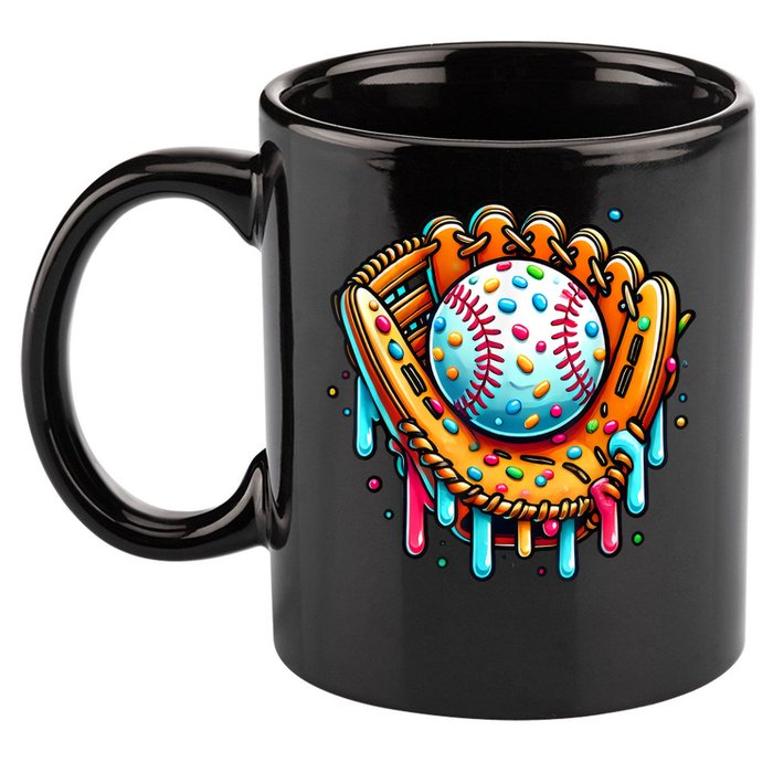 Ice Cream Drip Baseball Stuff Baseball Drip For Boy Graphic  11oz C Handle Ceramic Mug