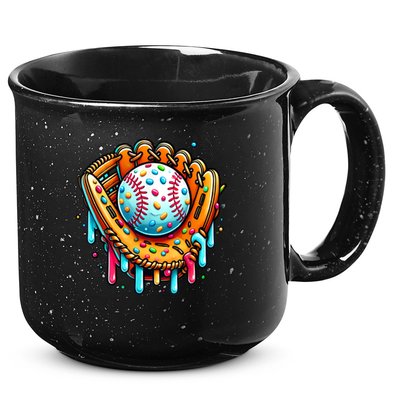 Ice Cream Drip Baseball Stuff Baseball Drip For Boy Graphic  15oz Campfire Ceramic Mug