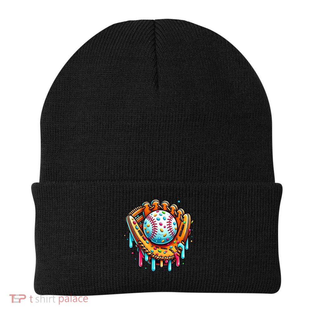 Ice Cream Drip Baseball Stuff Baseball Drip For Boy Graphic  Beanie