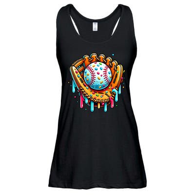 Ice Cream Drip Baseball Stuff Baseball Drip For Boy Graphic  Ladies Essential Flowy Tank