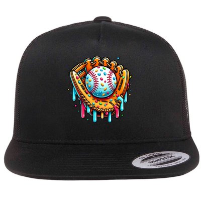 Ice Cream Drip Baseball Stuff Baseball Drip For Boy Graphic  Flatbill Hat
